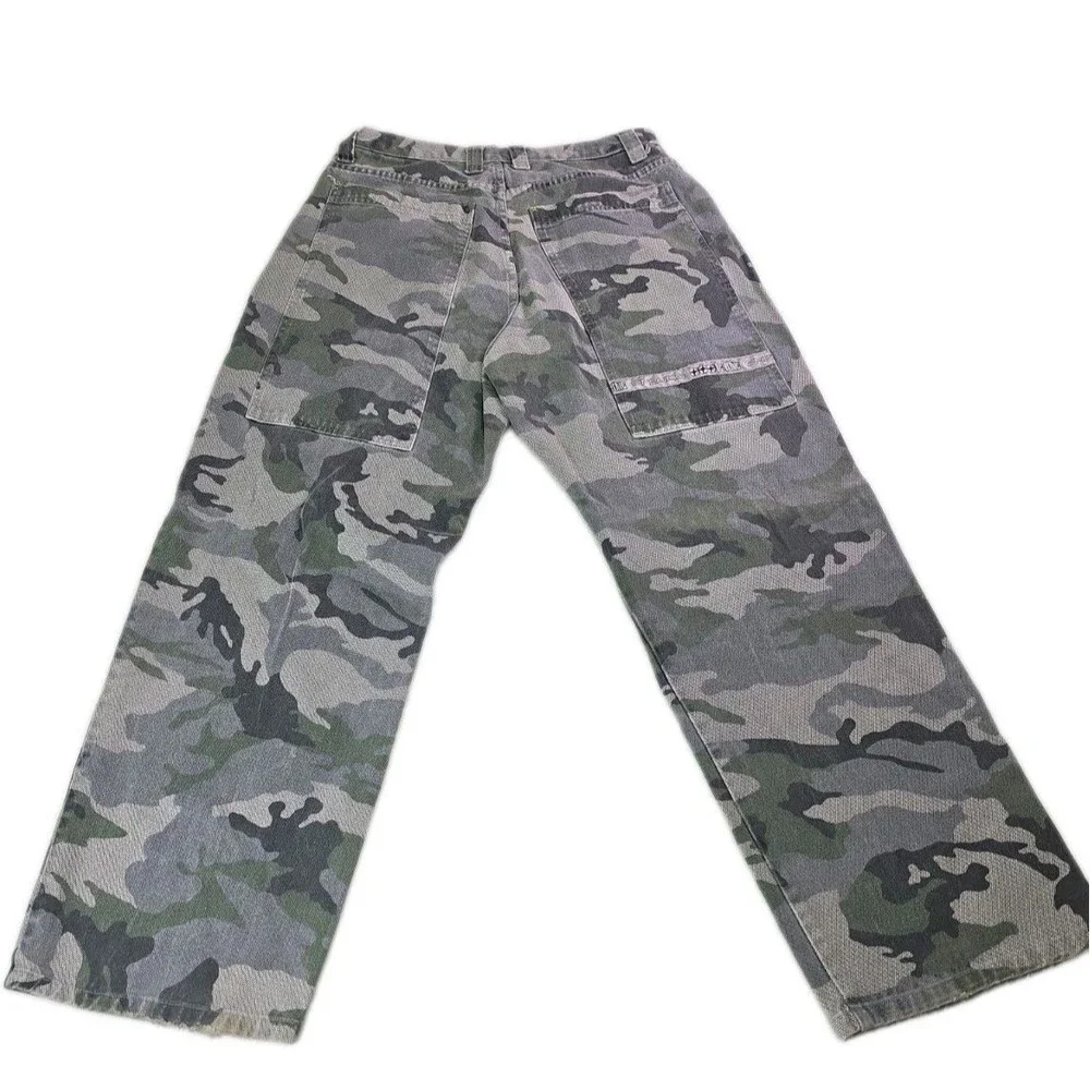 Rare BC Ethic Trousers Enduro Camo Y2K 1990s Baggy USA Skater 36x32 Cargo 2263
